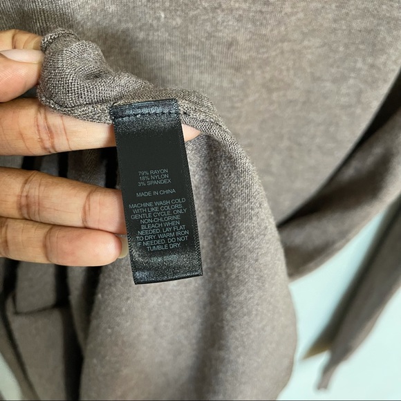 Express Ruched Dress Long Sleeve Brown Size M - Picture 5 of 6